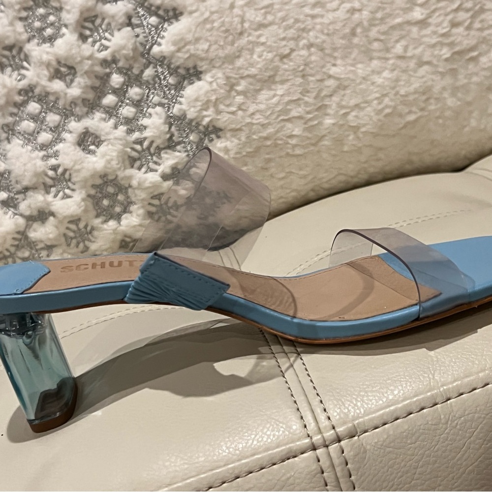 Schutz Acrylic Arielle Sandal in Blue wonder - sz 8.5 Medium - New